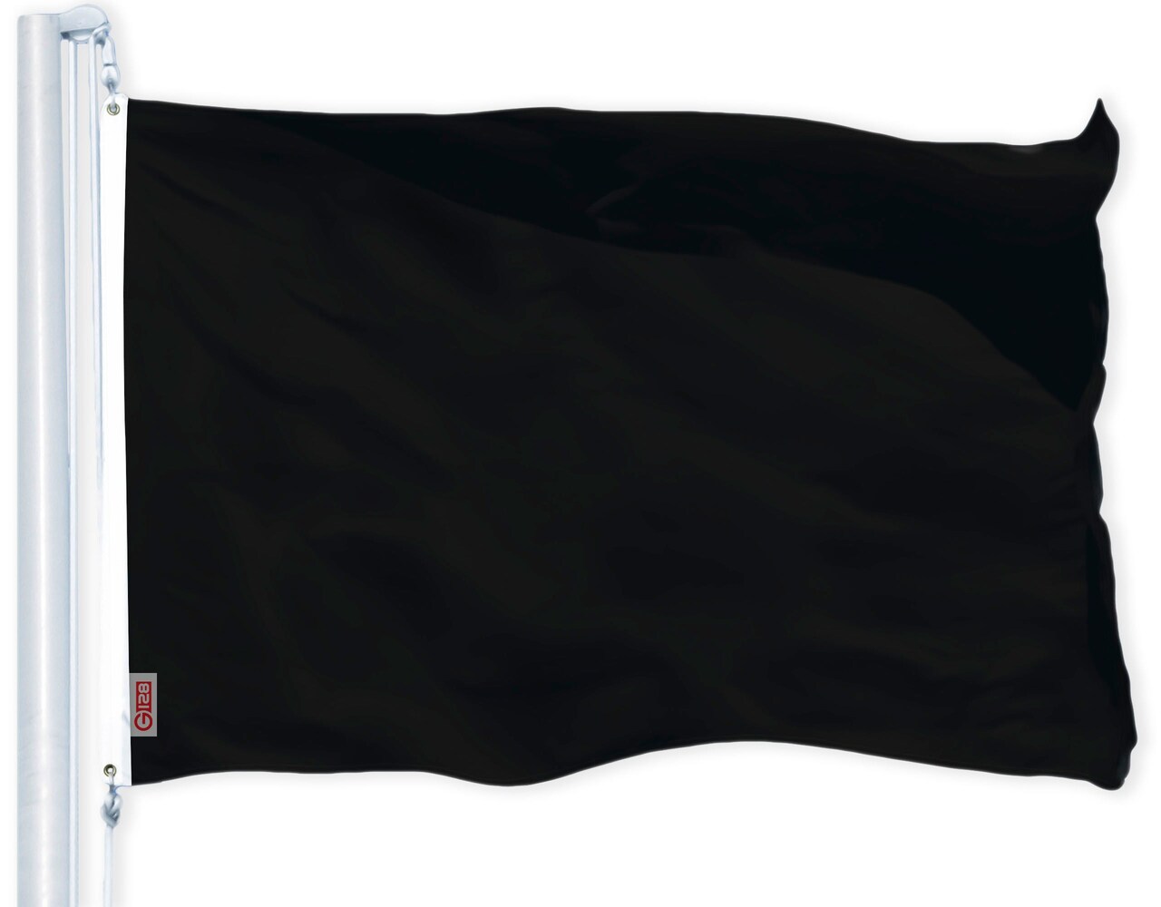 G128 Solid Black Color Flag | 2x3 Ft | LiteWeave Pro Series Printed 150D Polyester | Indoor/Outdoor, Vibrant Colors, Brass Grommets, Thicker and More Durable Than 100D 75D Polyester